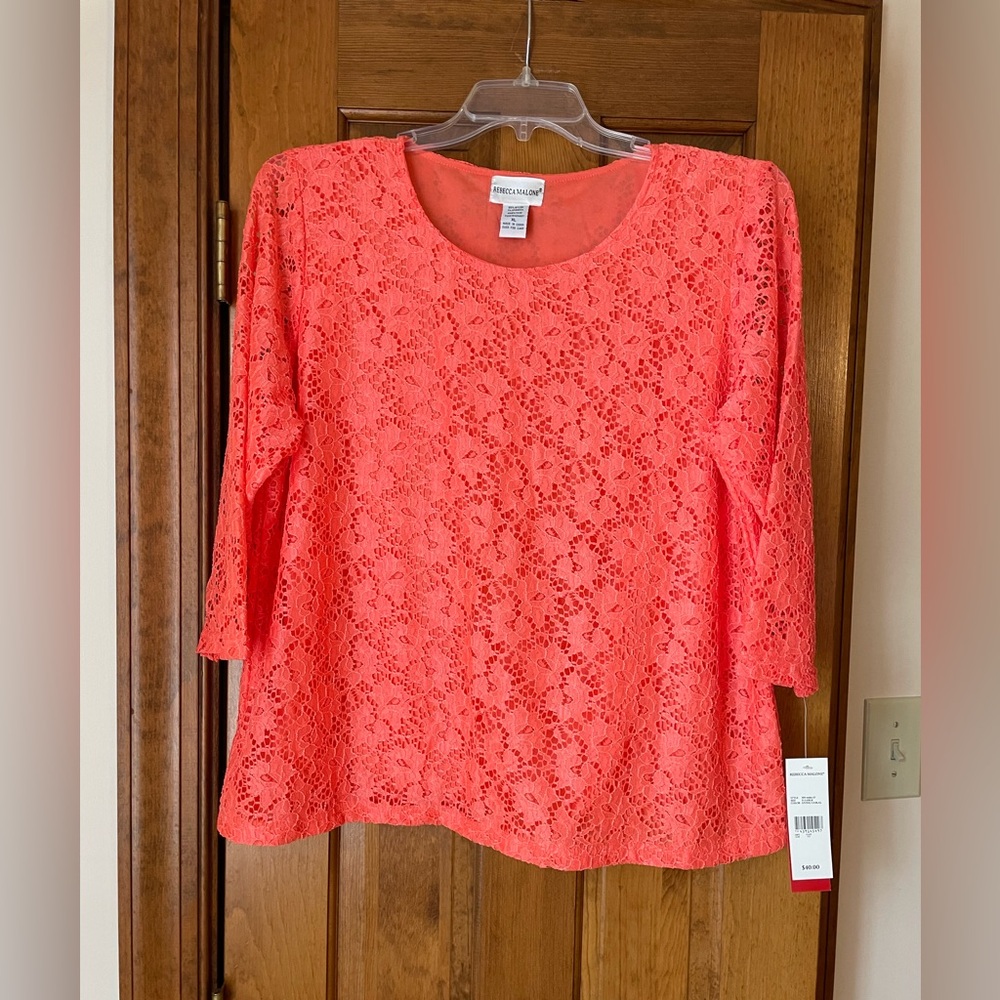 Rebecca Malone lace top Size XL with tags - Picture 4 of 5